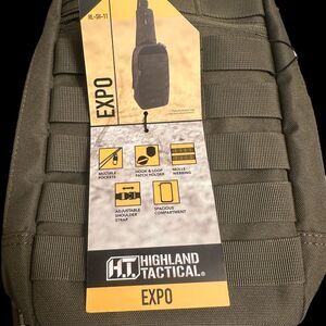 Highland Tactical Adjustable Sling Bag CarryConceal Molle Webbing Army Green NEW